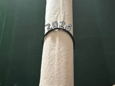 “2026” Napkin Ring — Modern Table Decor