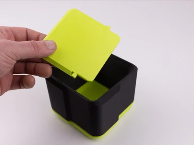 Modular Magnetic Bin with Swing Lid
