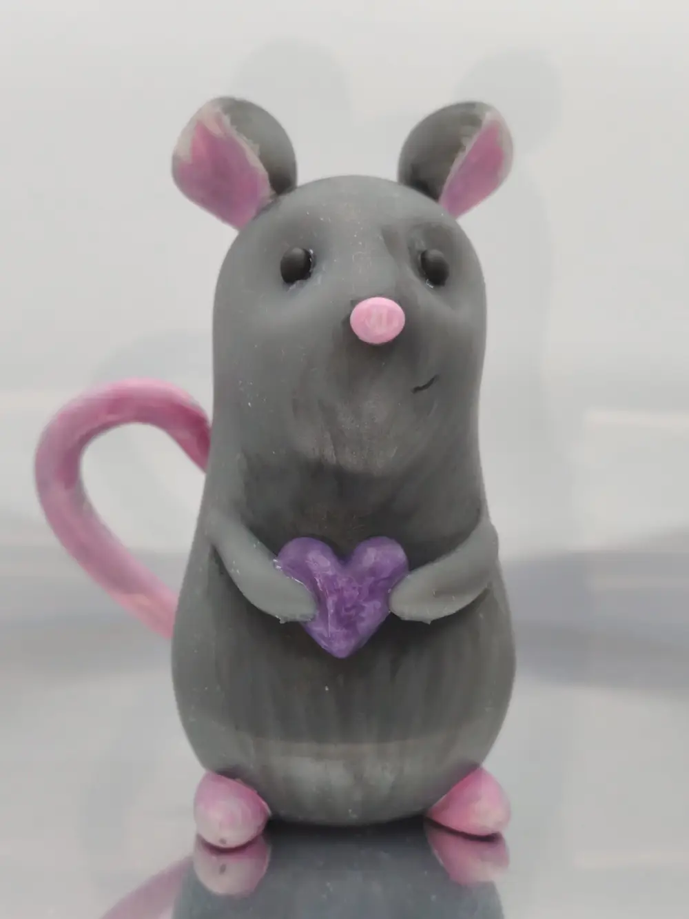 Mouse with Heart – High-Detail Resin Figurine