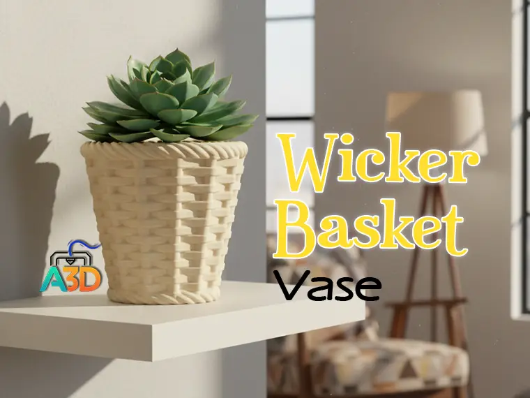 🗑️🧺Wicker Basket Shape Vase🧺🗑️