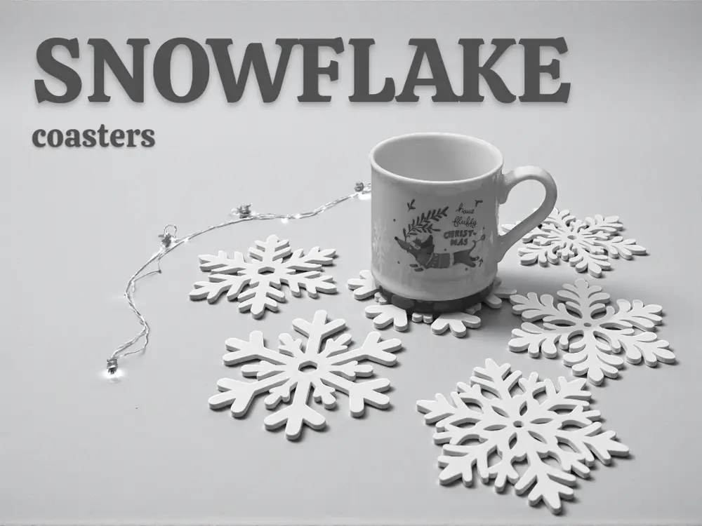 Snowflake Christmas Coaster Set