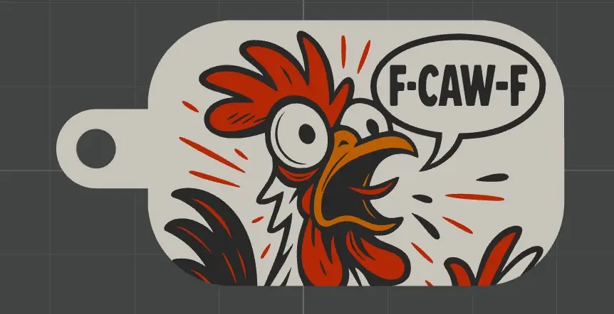 F-CAW-F Rooster Keychain
