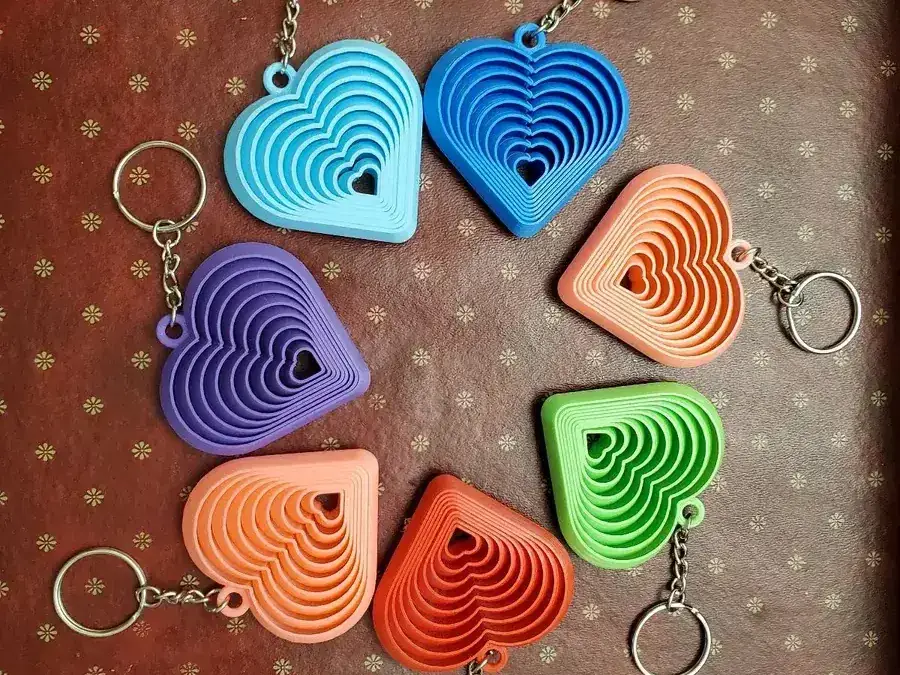 Fidget Heart-Shaped Keychain