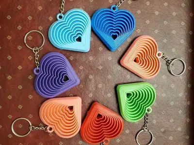 Fidget Heart-Shaped Keychain