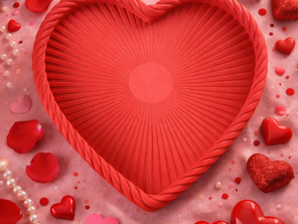 Ribbed Heart Tray – Valentine's Day Decor