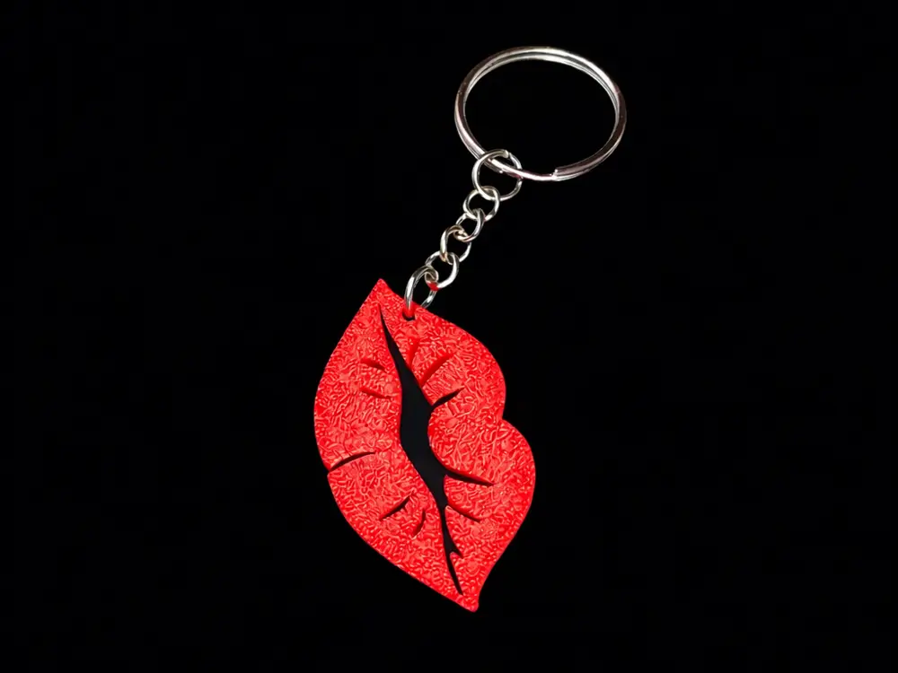 Stylized Lips Keychain – Easy Print