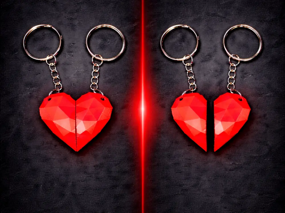 Low Poly Magnetic Split Heart