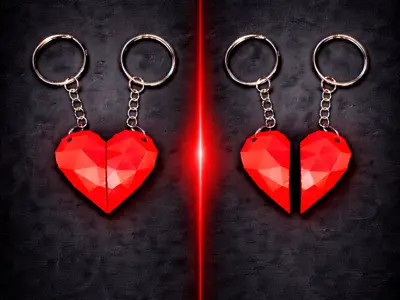 Low Poly Magnetic Split Heart