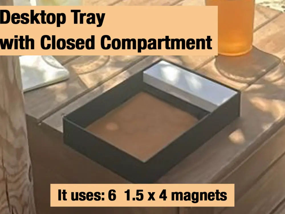 Desk Tray with closed compartment