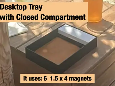 Desk Tray with closed compartment