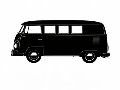Silhouette eines VW T1 (Bulli)