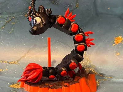 Flexi Articulated Fire Dragon