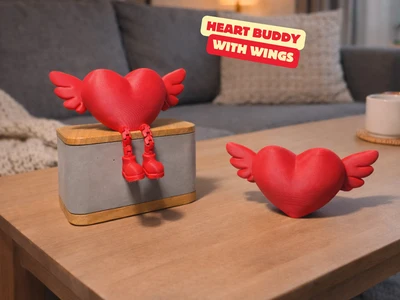 HEART BUDDY WITH WINGS / VALENTINES BUDDY FLEXI / VALENTINES GIFT