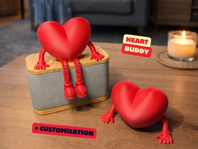 HEART BUDDY / VALENTINES BUDDY ARTICULATED / FLEXI TOY / VALENTINES GIFT