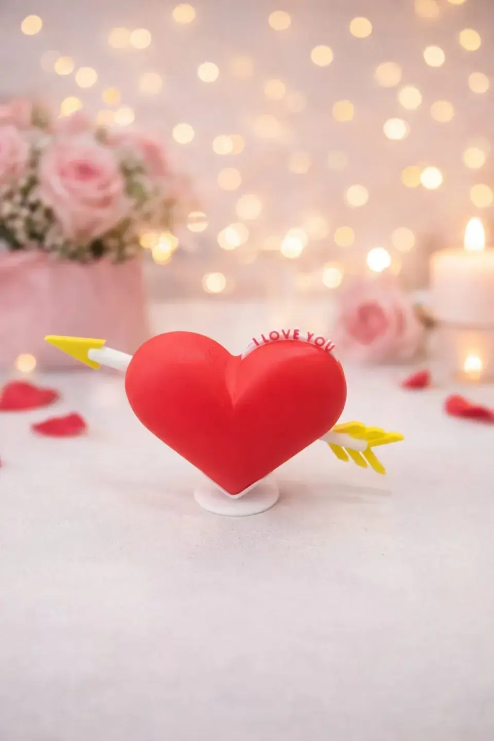 Valentines Day Heart with Arrow mechanical sculpture with message