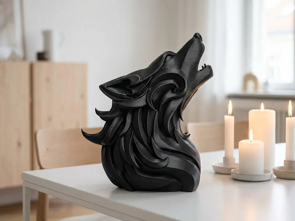 Abstract Wolf Sculpture