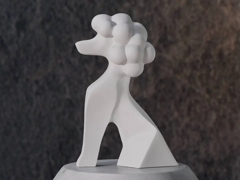 Modern Poodle Sculpture