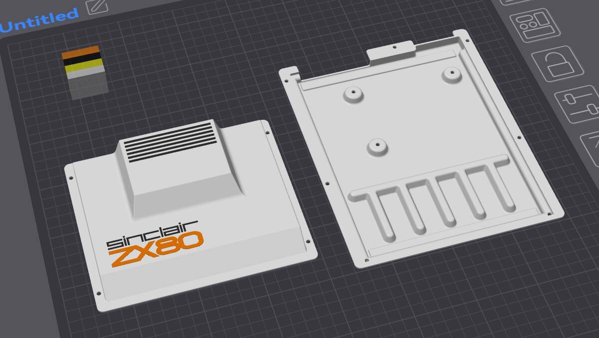 Sinclair ZX80 complete case replacement with logo and upper rail