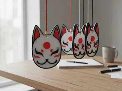 Traditional Japanese Kitsune – Decorative Hanging Plate