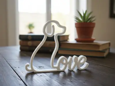 Love Dog – Cute Minimal Home Decoration