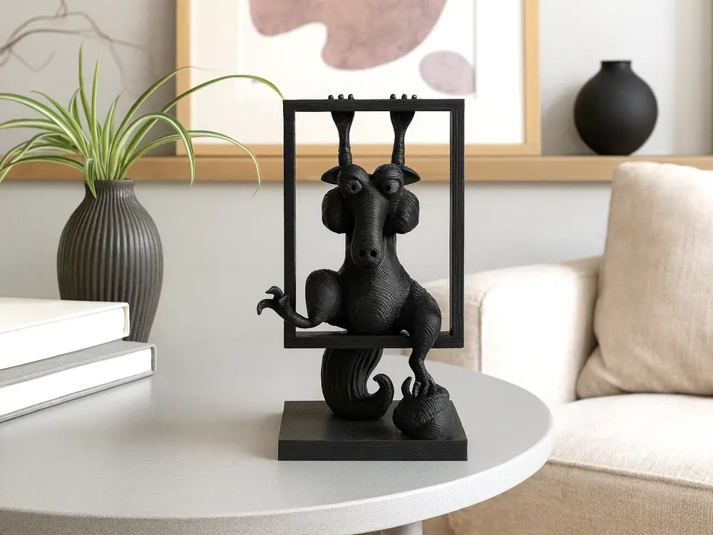 Ice Age Scrat the Squirrel with an Acorn Sculpture
