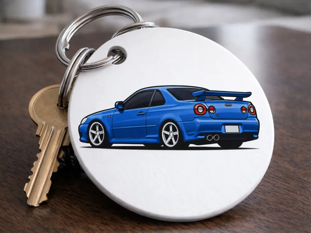 Einkaufswagen Münze in Form eines Nissan Skyline (R34)