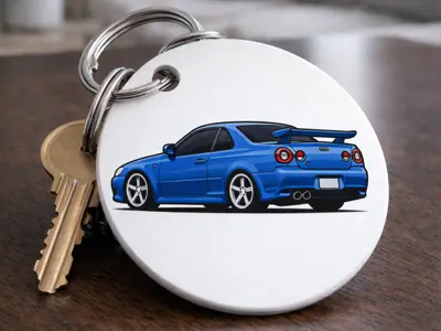 Einkaufswagen Münze in Form eines Nissan Skyline (R34)