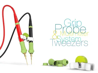Multimeter Probe Grip & Tweezers System