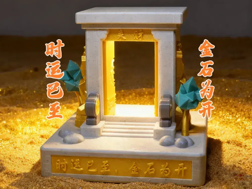 Light Opens Fortune, Gate Holds Blessings|金石为开灯光桌面摆件