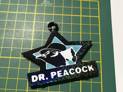 Dr Peacock keychain keyring hanger fob pendant  key holder hardcore gabber thunderdome frenchcore