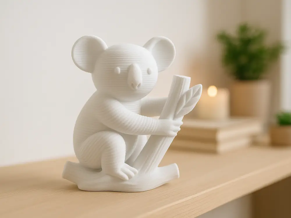 Cute Koala Figurine on Tree Branch