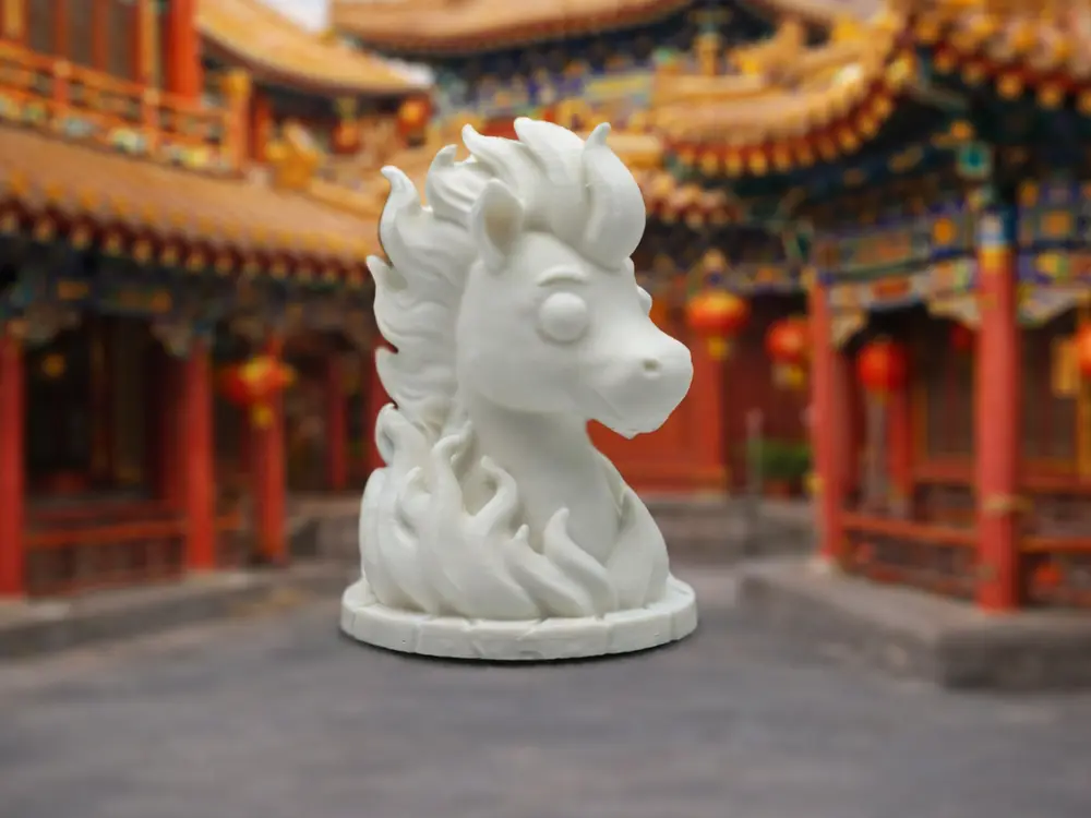 Cute Fire Horse Statue