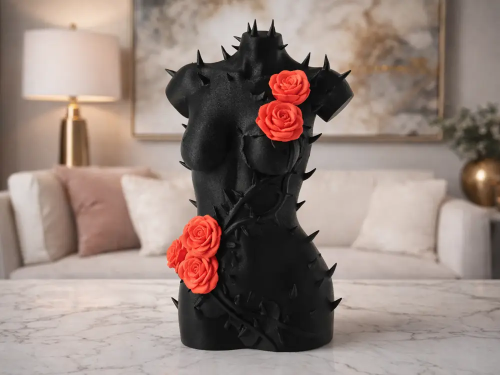 Thorned Rose Torso Sculpture