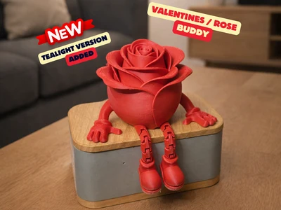 VALENTINES / ROSE BUDDY ARTICULATED / GIFT FOR VALENTINESDAY