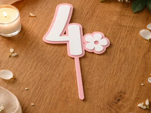 Cake Topper 4 mit Blume