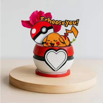 Pokemon Pokeball Heart / Valentine Planter