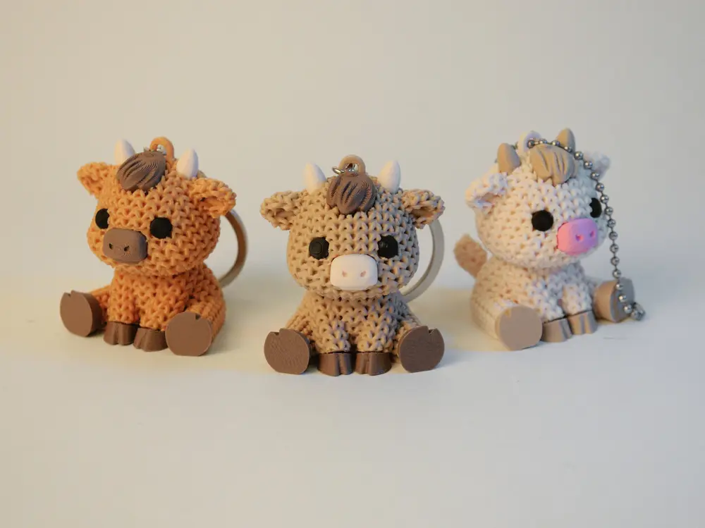 Knitted Cow Keychain
