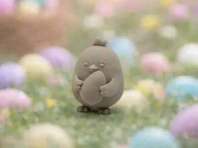 Chick Holding Egg