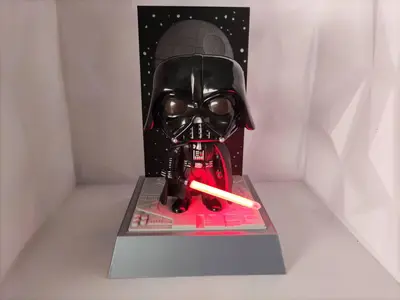 Darth Vader Funko Pop Display Stand – LED Filament Lightsaber