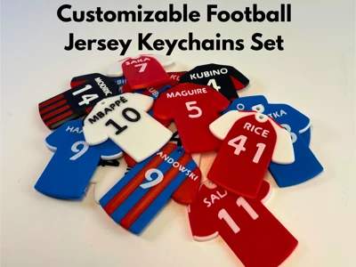 Customizable Football Jersey Keychains Set