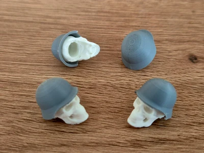 Skull with Helmet Valve Caps