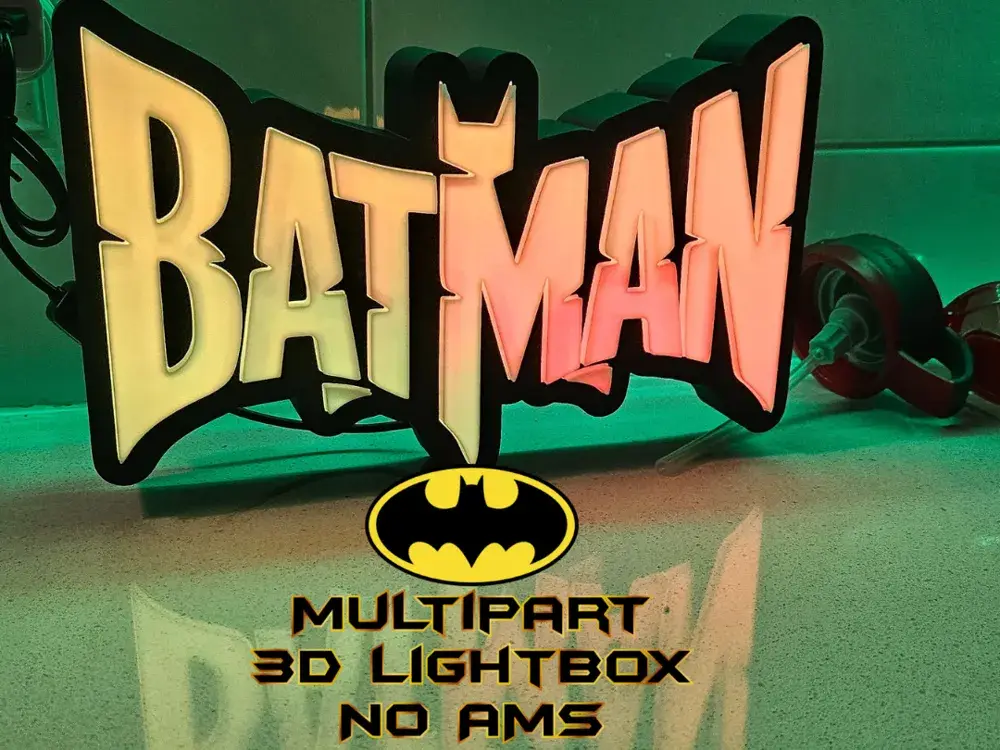 Multipart Batman 3D Led Lightbox
