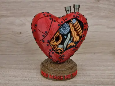 Metallic Heart cyberpunk style