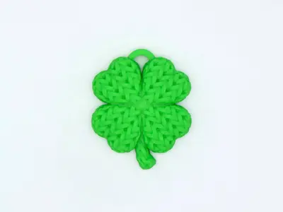 Knitted 4 Leaf Clover Shamrock Keychain