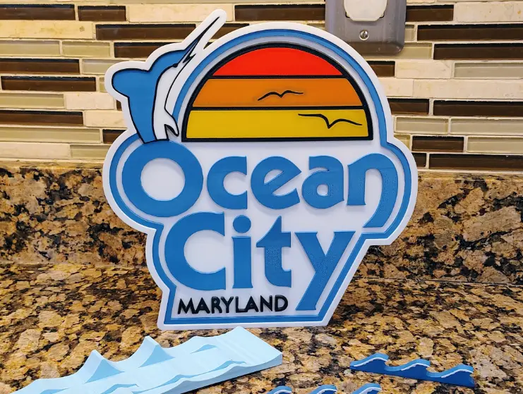 Letrero de Ocean City Maryland con soporte opcional (AMS)