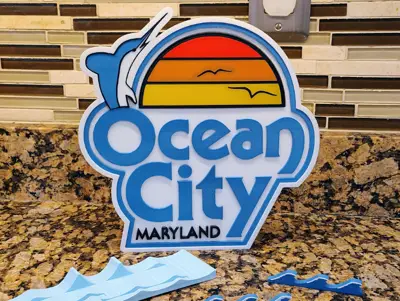 Letrero de Ocean City Maryland con soporte opcional (AMS)