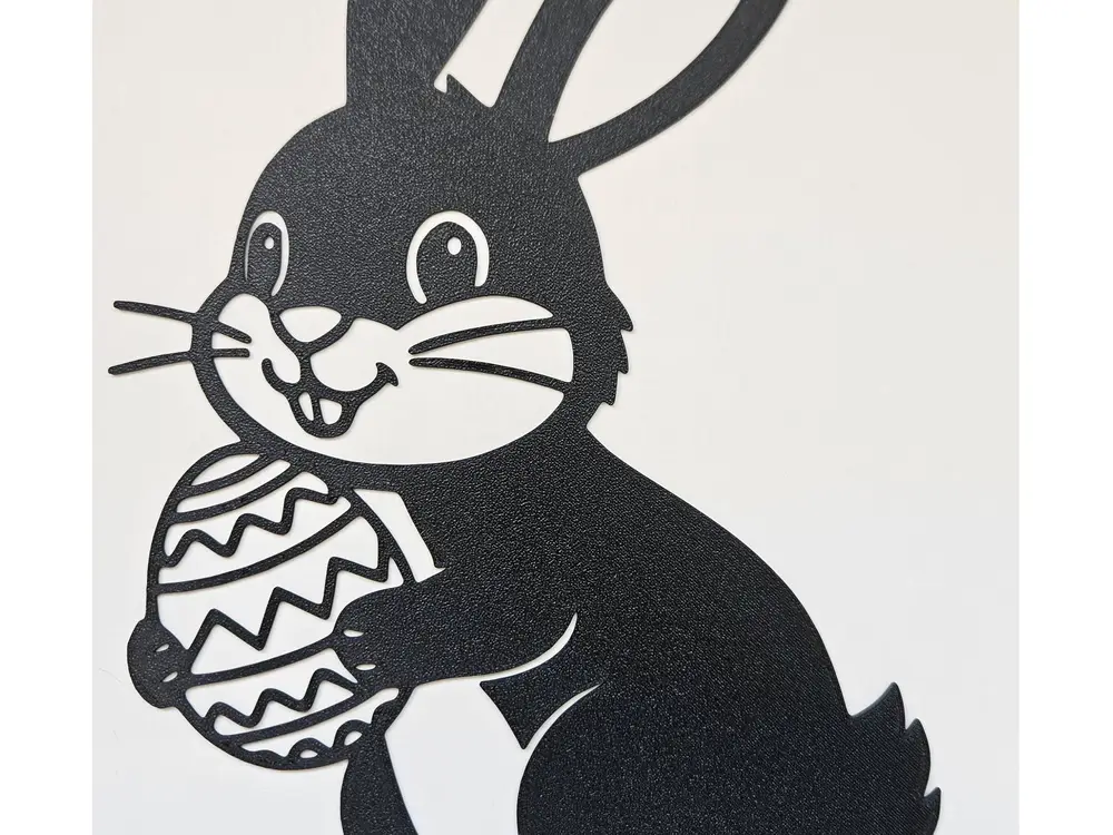 Easter Bunny holding Egg - Detailed 3D Wall Art