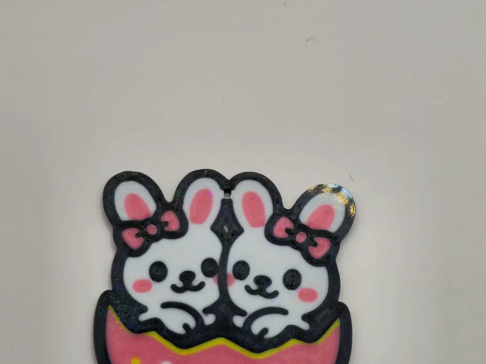 Cute Easter Bunny Egg Keychain