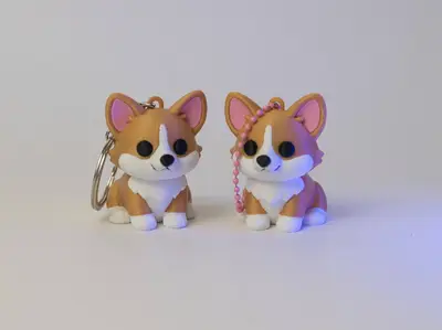 Cute Corgi Puppy Keychain