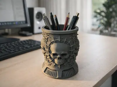 Dark Skull Pen Holder